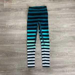 K-Deer Caroline stripe teal ombré leggings sneaker/ankle length